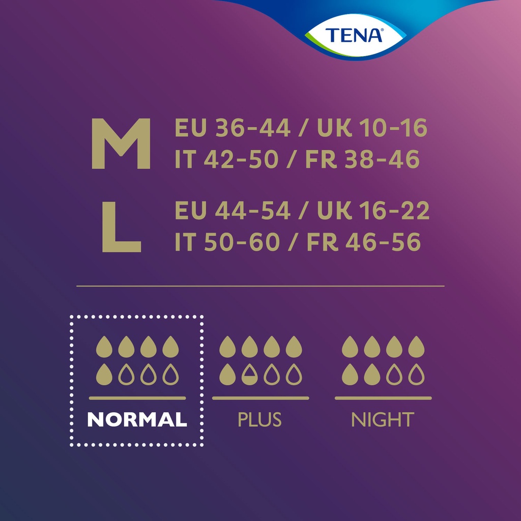 TENA Silhouette Normal Noir L, 9 Stk.