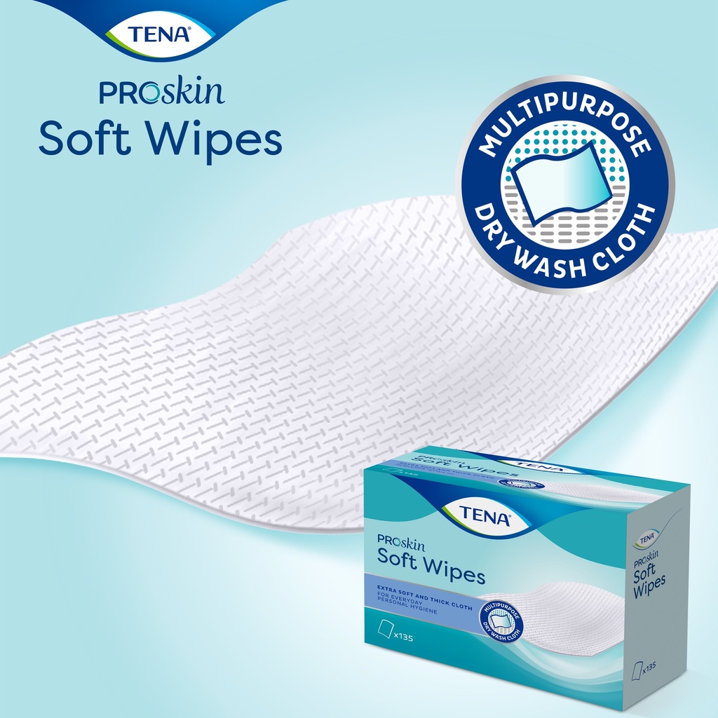 TENA Soft Wipe,  Proskin, 30 x 32 cm, 135 Stk.