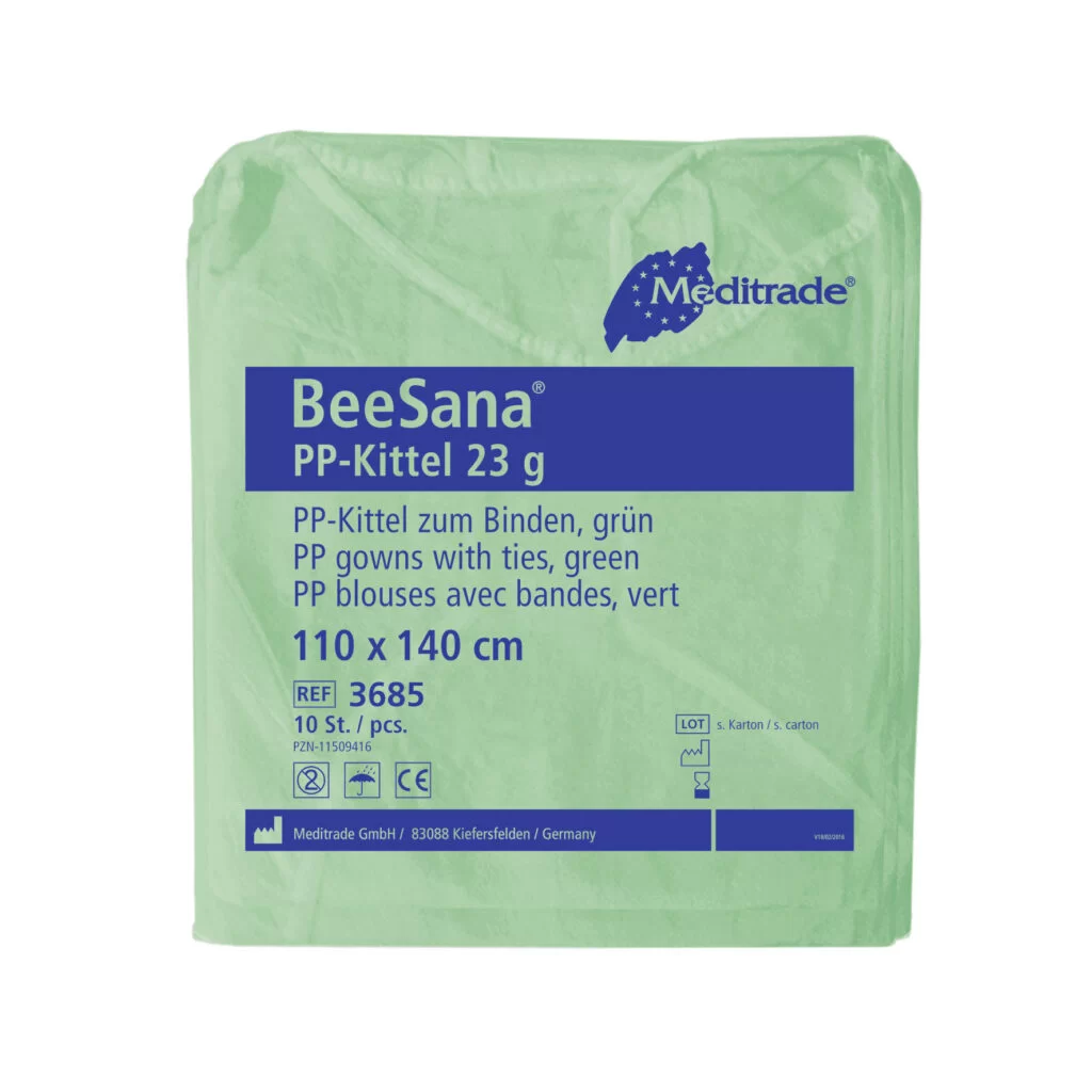 BeeSana PP Kittel 35 g, mit Trikotbündchen,  grün, 140 x 140 cm, 10 Stk.