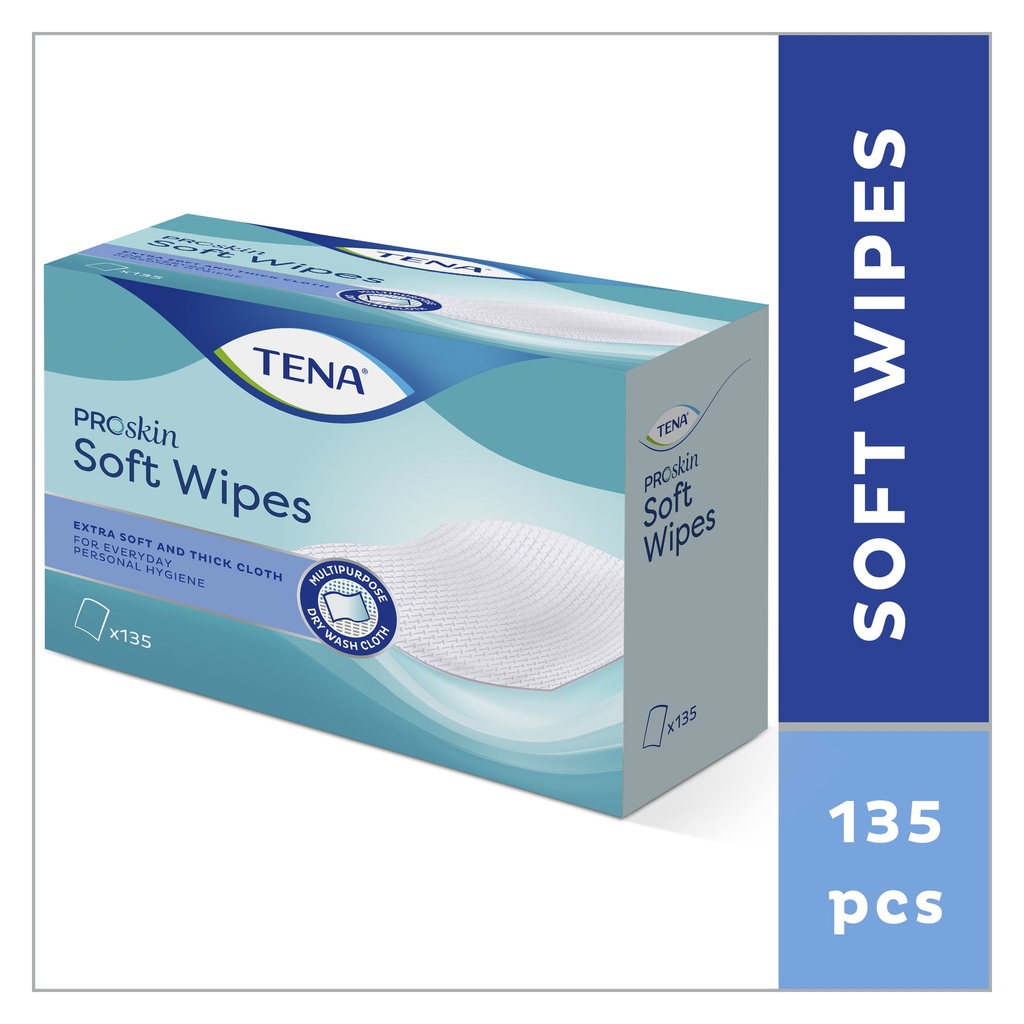 TENA Soft Wipe,  Proskin, 19 x 30 cm, 135 Stk.