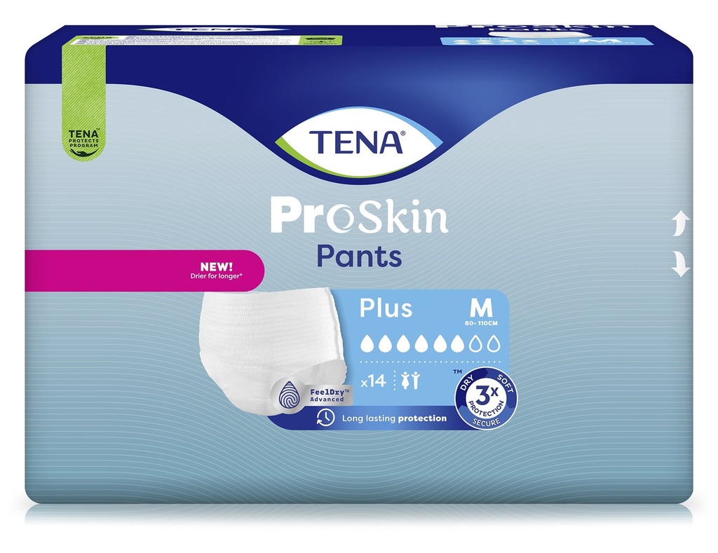 TENA Pants Plus, Proskin, 80 - 110 cm, M, 14 pcs.