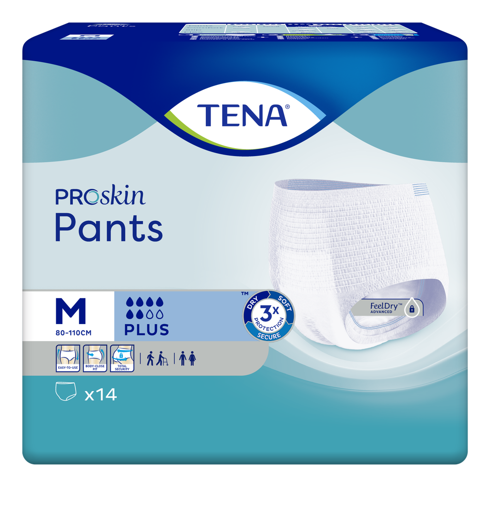 TENA Pants Plus, Proskin, 80 - 110 cm, M, 14 pz.