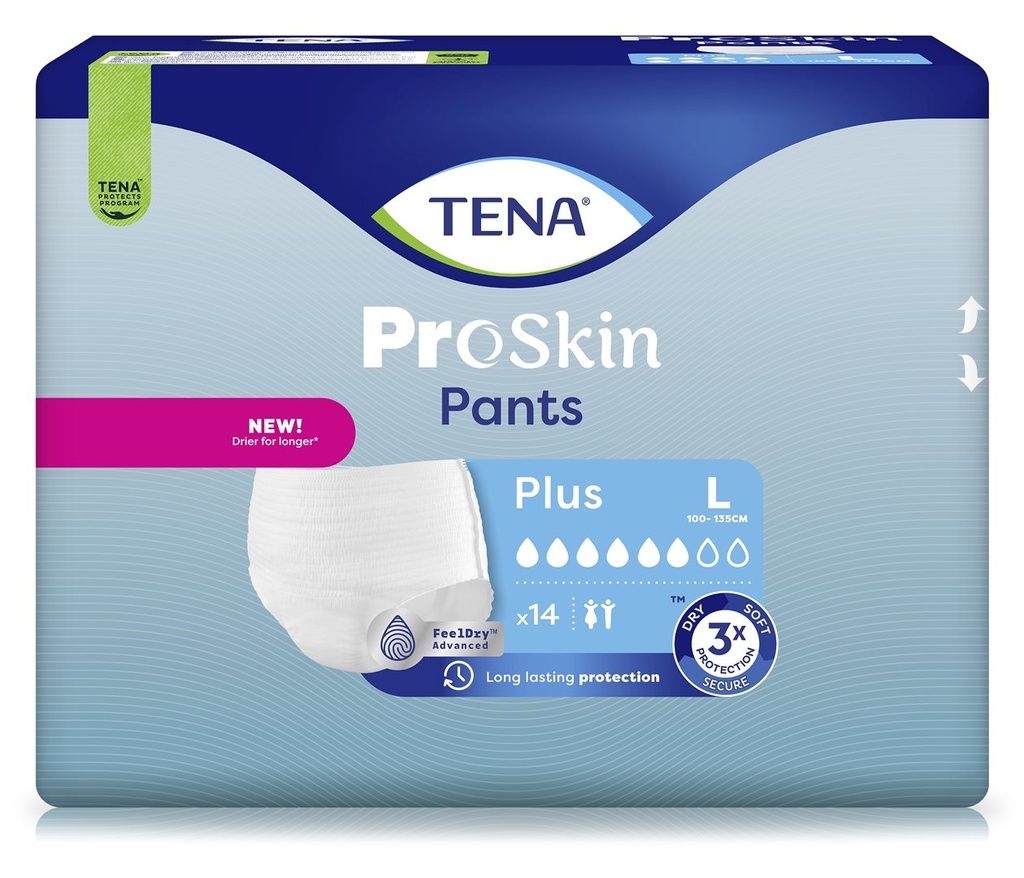 TENA Pants Plus, Proskin, 100 - 135 cm, L, 14 pcs.