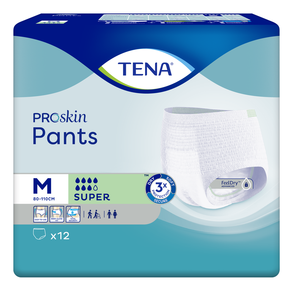 TENA Pants Super Proskin, 80-110 cm, M, 12 pz.