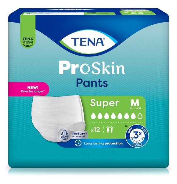 TENA Pants Super Proskin, 80-110 cm, M, 12 pcs.