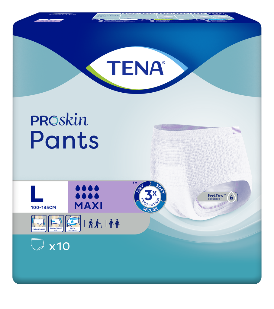 TENA Pants Maxi Proskin, 100-135 cm, L, 10 pz.
