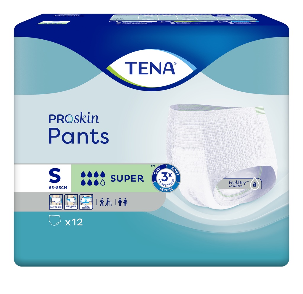 TENA Pants Super Proskin, 65-85 cm, S, 12 pcs.