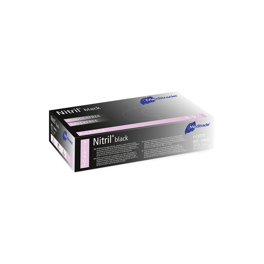 Nitril® Black, Gant d'examen en nitrile, non poudré, noir X-Large (9), 100 pcs.