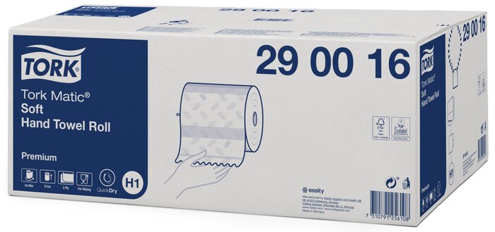 Tork Matic Soft Roll Towel, Premium, 2-Ply, Item No. 290016, H1 System, 100m.