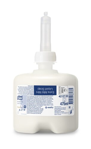 Tork, mini sapone liquido extra delicato, 420702, premium, senza profumo, 475 ml per flacone, S2, 475 ml