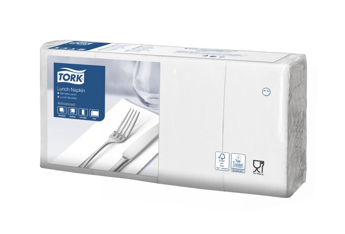 Tork, 1/8 pieghevole, 33x33 cm, 477402, 2lg, tovaglioli, bianco, 10 x 200 pz.