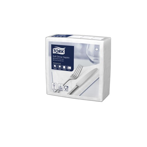 Tork, 1/4-Falz, 39x39 cm, 3lg, Servietten, 477577, weiss, 12 x 100 Stk.