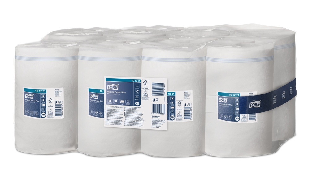 Tork Essuie-mains en papier fort multi-usage, 101221, 2lg, M1, blanc 11 x 75m