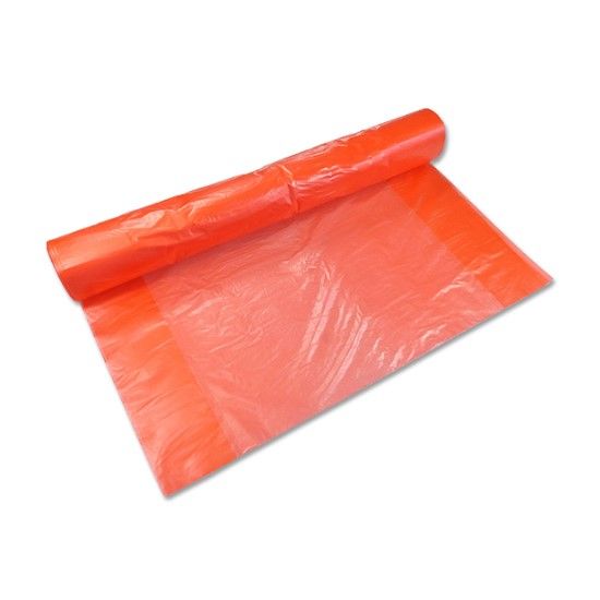Sacchi per biancheria in HDPE/LLDPE, rossi, 25 my, 470/130 x 1270 mm, 25 pezzi.