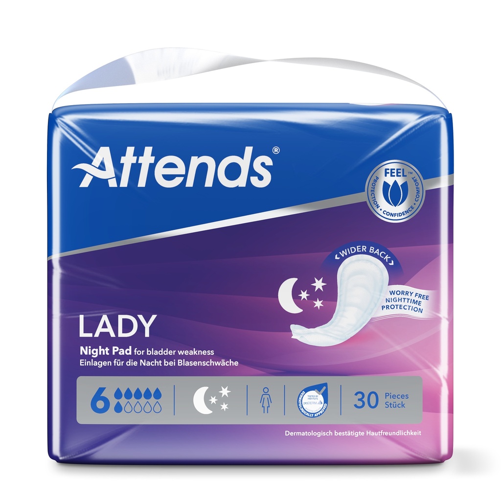 Attends Lady Night Pad 6, 30 pezzi.