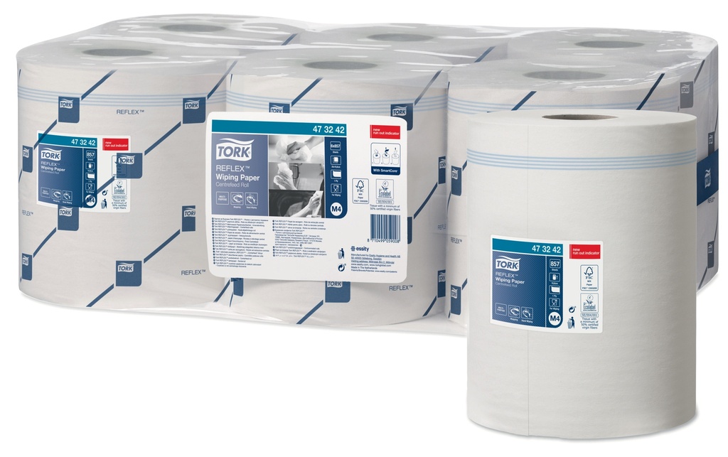 Tork Reflex™ Essuyeurs en papier, 473242, M4 Déroulement intérieur Système ReflexTM, 300 m