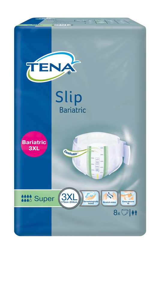 Tena Slip Bariatric Super 3XL, 8 pièces