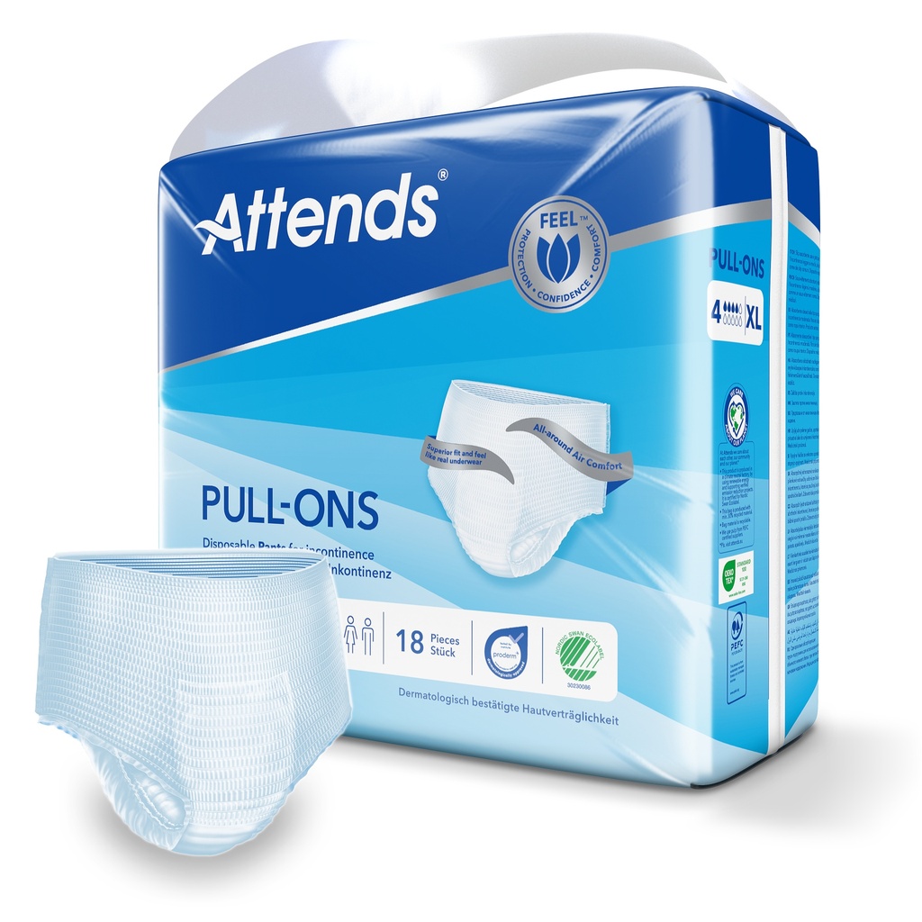 Attends Pull Ons 4 XL, 18 pezzi.