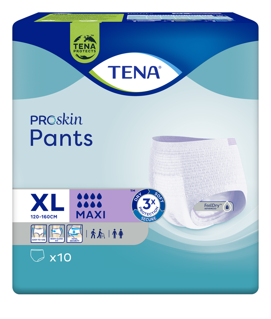TENA Pants Maxi Proskin, 120-160 cm, XL, 10 pz.