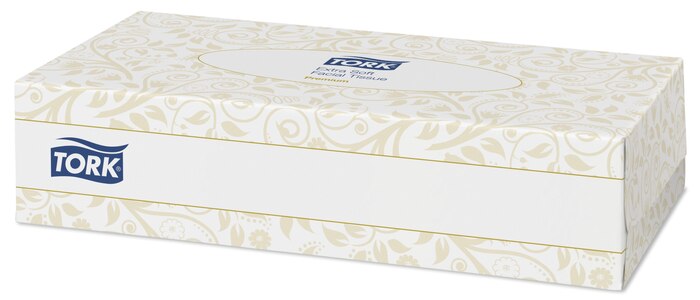 Tork fazzoletti cosmetici extra morbidi, 140280, 2lg, 100 pezzi per scatola, bianco, 100 pezzi.