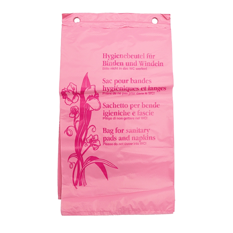 Hygienebeutel rosa aus PE, 12 my, 5 x 100 Stk