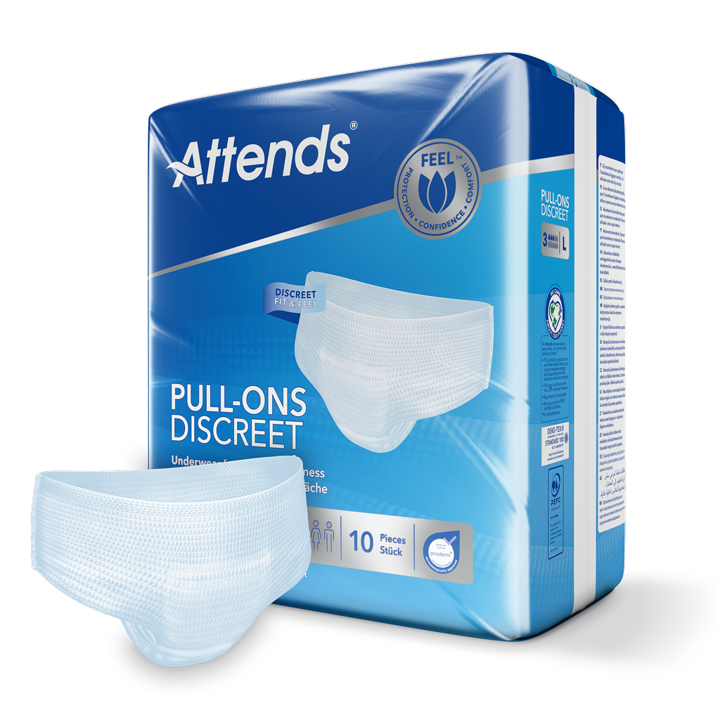 Attends Pull Ons Discreet 3 L, biancheria intima, 10 pz.