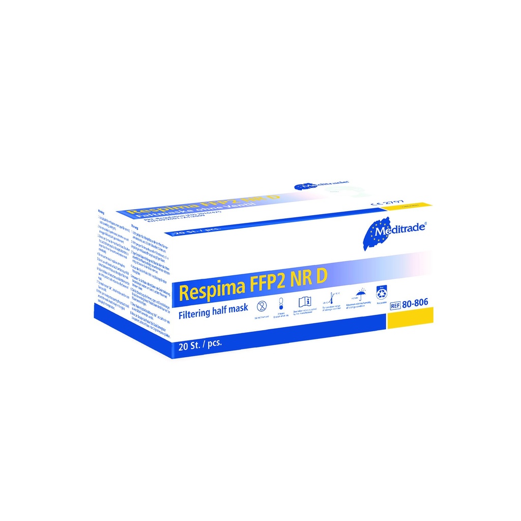 Respima FFP2 NR D, respiratore monouso, senza valvola, confezionato singolarmente 20 pz.