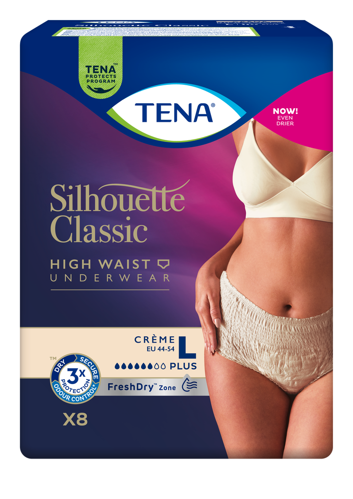 TENA Silhouette Plus Crème L, 8 Stk.