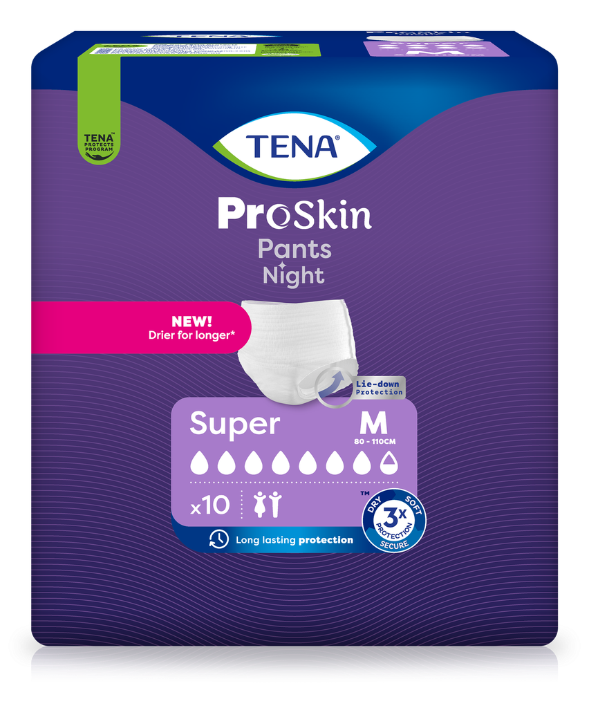 TENA Pants Super Night,  80-110 cm,  M, 10 Stk.