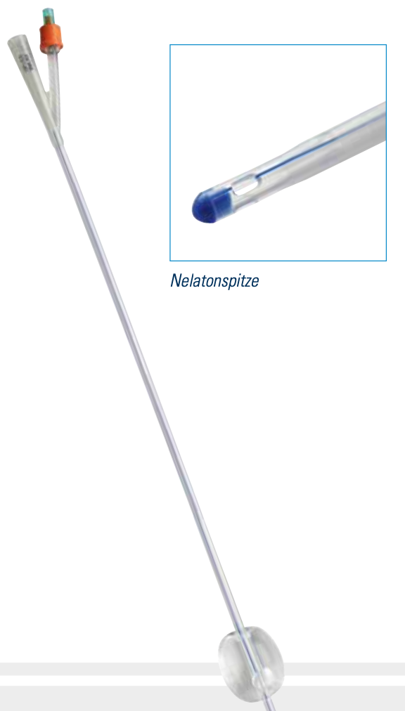 GHC Catetere a 2 vie CAREFLOW, CH12, 40 cm, in silicone con punta Nelaton