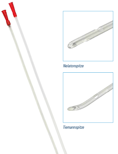 GHC men's disposable catheter CAREFLOW, CH12, 40 cm, made of PVC, with Tiemann tip