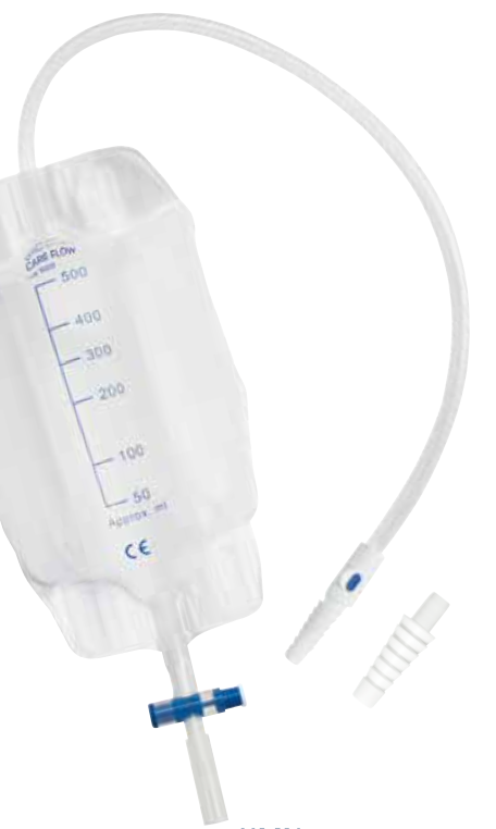 GHC sacca per gambe CAREFLOW UB 500US, 500ml, 30cm, scarico a T con valvola di non ritorno