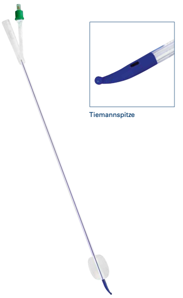 GHC Catetere a 2 vie CAREFLOW, CH16, 40 cm, in silicone con punta Tiemann