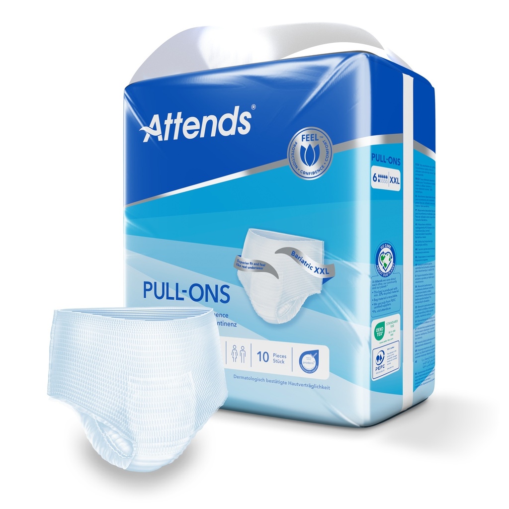 Attends Pull Ons 6 XXL, Bariatric, 10 pcs.