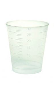 Medication cup, transparent, graduated up to 30 ml, box of 75 pcs.