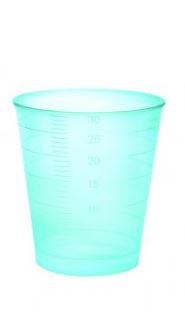 Medibecher, blau, transparent, graduiert bis 30 ml, Box à 75 Stk. 