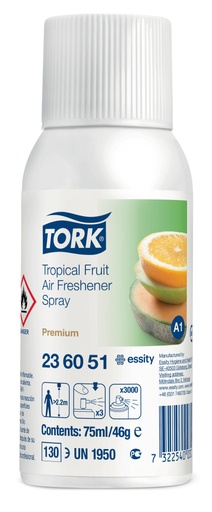 [421001N] Tork, Désodorisant en spray, 75 ml, A1, Parfum fruité, 236051, 1x12 pcs.