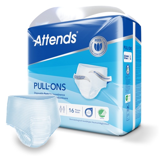 [430057N] Attends Pull Ons 8 L, 16 pz.