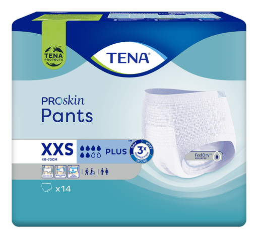 [432017N] TENA Pants Plus, Proskin, <50 cm, XXS, 14 pz.