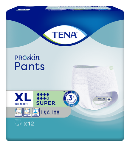 [432025N] TENA Pants Super Proskin, 120-160 cm, XL, 12 pz.