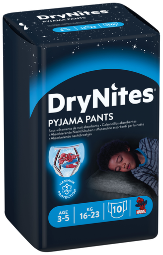 [433000N] Huggies Drynites mutandine da notte bambino, 3-5 anni, 5612340, 10 pz.