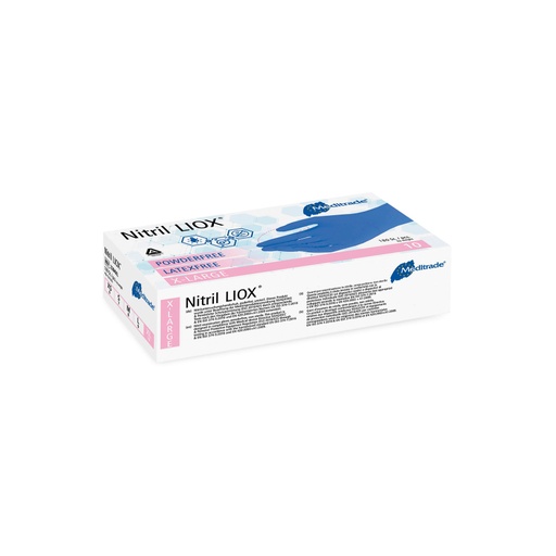 [470003N] Nitril® LIOX, guanto da esplorazione antimicrobico in nitrile, BLU, senza polvere, X-Large (9), 180 pezzi.