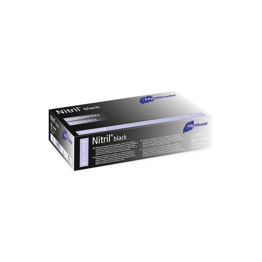 [470009N] Nitril® Black, guanto da esplorazione in nitrile, senza polvere, nero Medio (7-7,5), 100 pz.