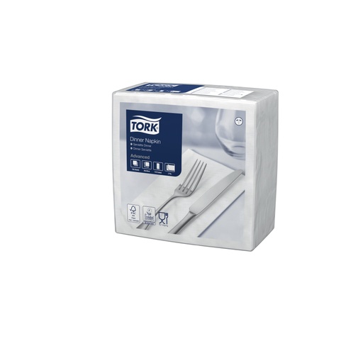 [700116N] Tork, Servietten 39x39 cm, 1/8 Falz (Kopffalz) 477554, 2lg, weiss, 12 x 150 Stk.