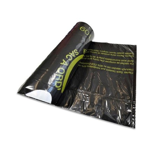 [720013N] Kehrichtsäcke mit Zugband, 60 lt, (38my), schwarz, 80% Recycling-Material, 570x860x50 mm, 10 Stk x 20 Rollen