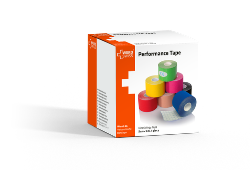 [400053N] WERO SWISS© black Performance Kinesiotape, 5cmx5m