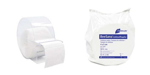 [400436N] Tampons en cellulose BeeSana, cellulose non fibreuse, 4 x 5 cm, 2x 500 pcs.