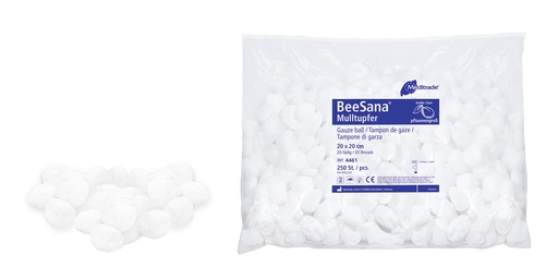 [400438N] Tampons ronds BeeSana en gaze conforme à la norme EN 14079, non stériles, 20x20 cm, ronds, 250 pcs.