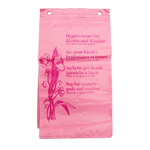 [720018N] Sanitary bag pink made of PE, 12 my, 5 x 100 pcs.