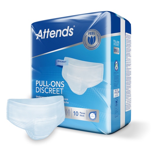 [430044-1N] Attends Pull Ons Discreet 3 L, sous-vêtements, 10 pièces
